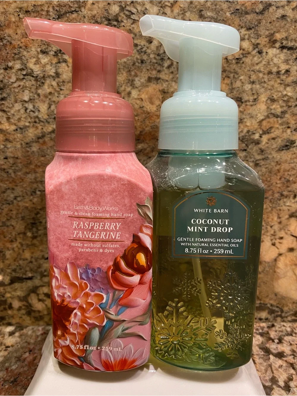 1)-RASPBERRY TANGERINE 1)-COCONUT MINT DROP, B&BW Foam Hand Soaps 8.75-fl oz NWT